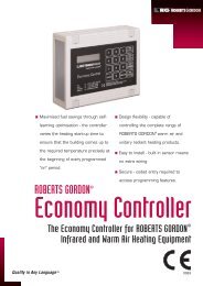 Technical Specifications - Roberts Gordon