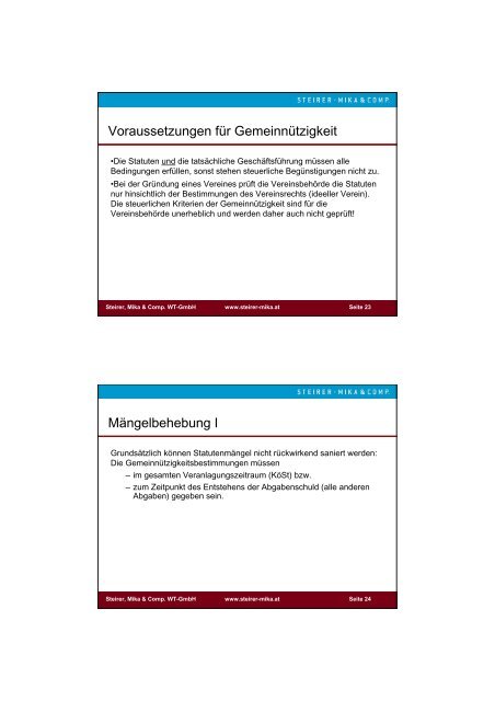 I. Vereinsrecht II. Steuerrecht und Gemeinnützigkeit III.