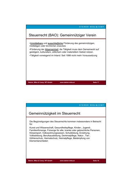 I. Vereinsrecht II. Steuerrecht und Gemeinnützigkeit III.