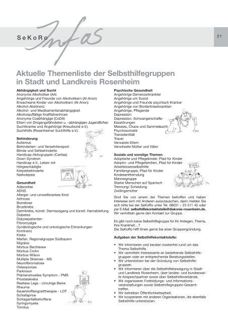 klicken - Selbsthilfekontaktstelle Rosenheim - SeKoRo