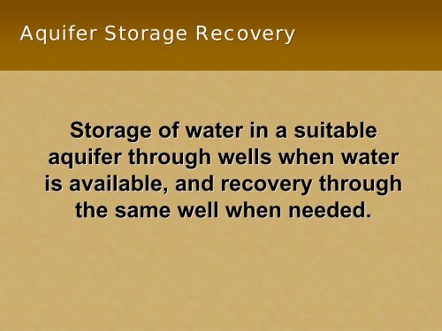 Percent Recharge Water Recovered