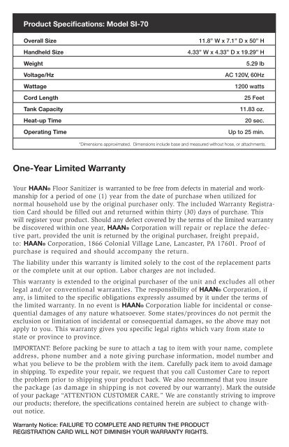 SI70 - HAAN Multi User Manual