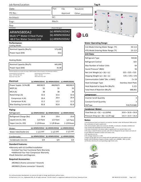 Multi V Water ARWN Triple Frame - LG-VRF.com