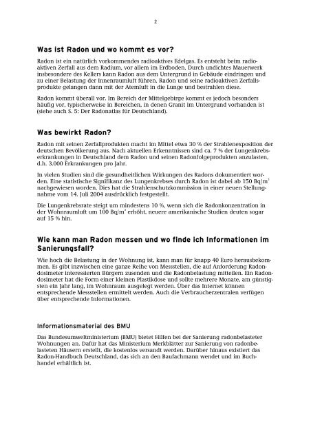 Download Radon-Merkblatt des BfS (pdf-Datei)