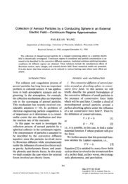 Collection of Aerosol Particles by a Conducting Sphere in an ...