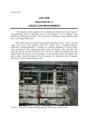 CHE 253M Experiment No. 3 LIQUID FLOW MEASUREMENT