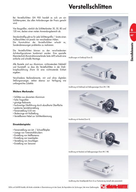 Verstellschlitten - CDM - Elesa