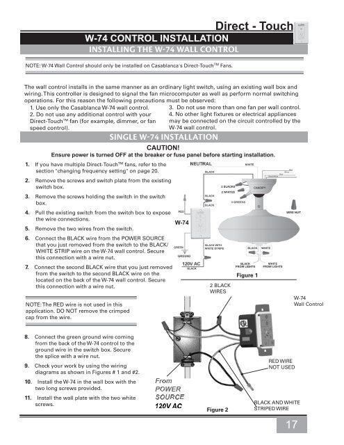 TERCERA â¢ Owner's Manual - Del Mar Fans and Lighting