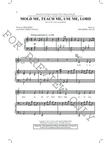 MOLD ME, TEACH ME, USE ME, LORD - Pine Lake Music