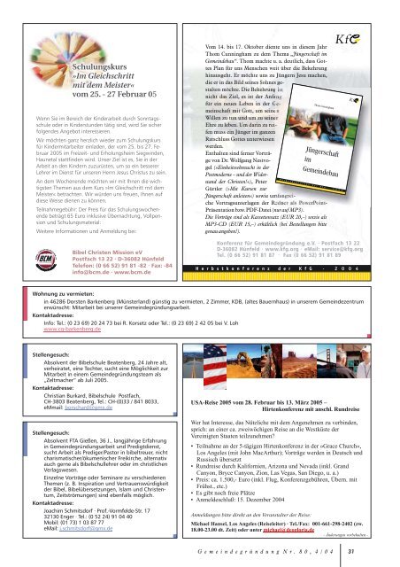 Komplette Zeitschrift als PDF - Konferenz für Gemeindegründung eV