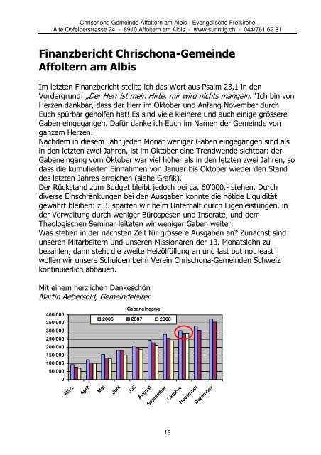 Das Informationsmagazin der Chrischona-Gemeinde Affoltern am ...