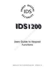 IDS alarm system, IDS 1200 - User Manual - Ealarm.com.my