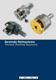 Gewinde-Rollsysteme Thread Rolling Systems