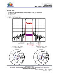 115 MHz SAW Filter 6 MHz Bandwidth Part Number - Spectrum ...