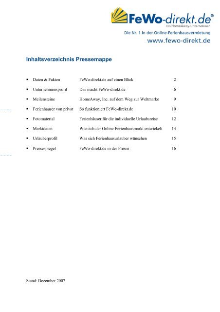 Pressemappe - FeWo-direkt