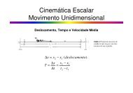 CinemÃ¡tica Escalar Movimento Unidimensional