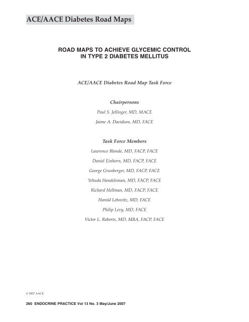 ACE/AACE Diabetes Road Maps