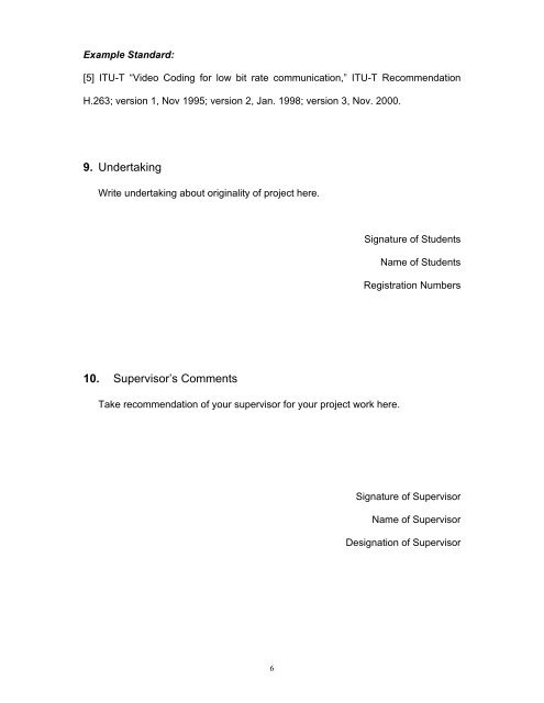 B.Sc Final Year Project Proposal Format - University of Engineering ...