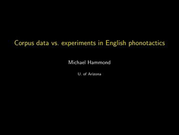 Corpus data vs. experiments in English phonotactics