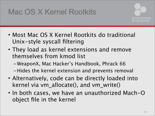 Advanced Mac OS X Rootkits.pdf - Reverse Engineering Mac OS X