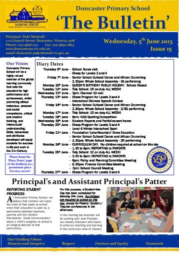 2013 Newsletter 15 - Doncaster Primary School