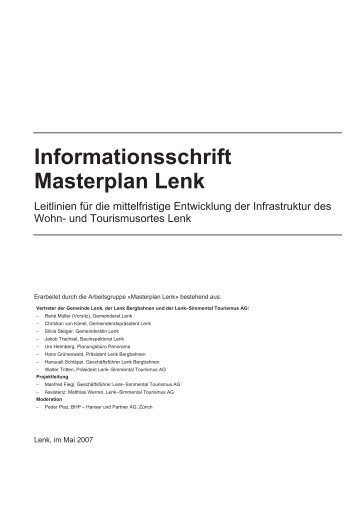 Informationsschrift Masterplan Lenk - Hanser und Partner AG