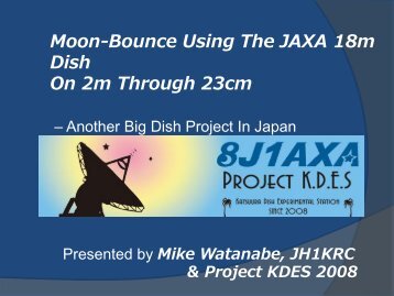 Moon-Bounce Using the JAXA 18m Dish on 2m through 23cm - NTMS