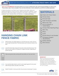 Chain Link Fence Installation Tips-Installing Posts and ... - Lowe's