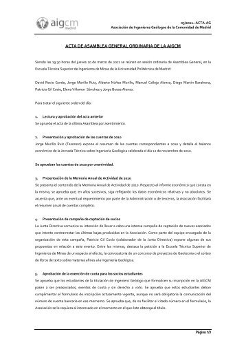 acta nº10 de la reunión ordinaria de junta directiva - Aigcm