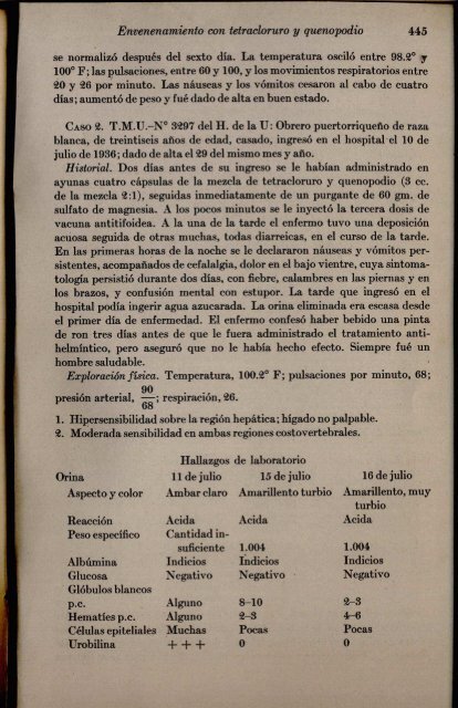 Envenenamiento con tetracloruro de carbono y aceite de ...