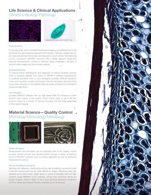 Lumenera InfinityX-32 Brochure - Microscope Systems Scotland