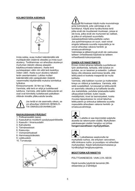 xtp103 raivaussaha rÃ¶jsÃ¥g brush cutter - IKH Service