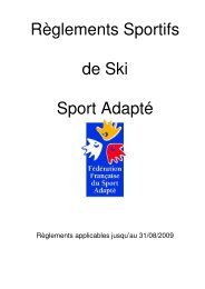 Réglement Ski FFSA - Comité Départemental Sport Adapté du Gard