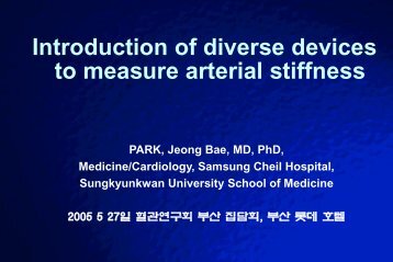 Introduction of diverse devices to measure arterial stiffness