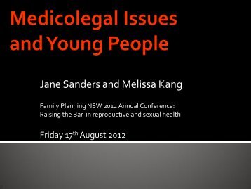 Medicolegal Issues and Young People - Family Planning NSW