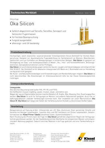 Oka Silicon_de.pdf - Kiesel Bauchemie GmbH & Co.KG