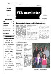 YFA newsletter - young farmers ambassadors of the united kingdom
