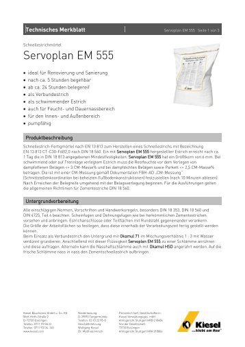 Servoplan EM 555 - Kiesel Bauchemie GmbH & Co.KG