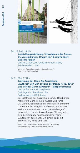 Programm - Aufbruch von Ulm entlang der Donau 1712 2012 - Ulm