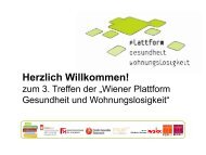 Programm - Plattform Gesundheit und Wohnungslosigkeit