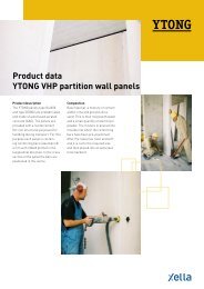 Product data YTONG VHP partition wall panels - Xella UK