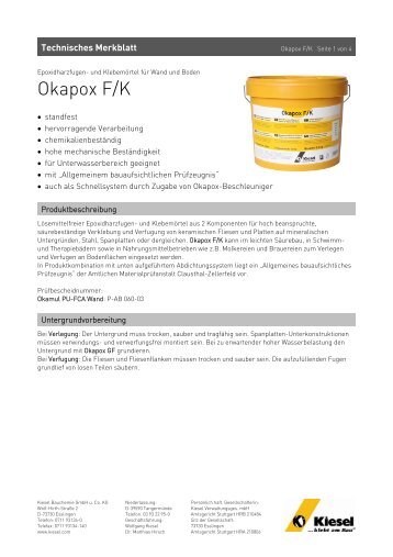 Okapox F-K_de.pdf - Kiesel Bauchemie GmbH & Co.KG