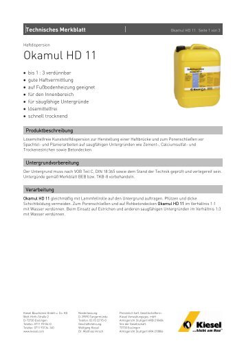 Okamul HD 11_de.pdf - Kiesel Bauchemie GmbH & Co.KG