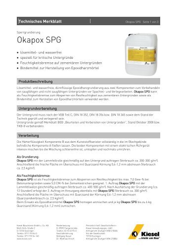 Okapox SPG_de.pdf - Kiesel Bauchemie GmbH & Co.KG