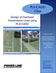 PLS-CADD Class - Power Line Systems