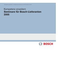 Kompetenz erweitern Seminare fÃ¼r Bosch-Lieferanten 2005