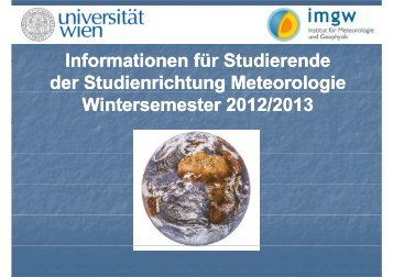 p - Institut fÃ¼r Meteorologie und Geophysik - UniversitÃ¤t Wien