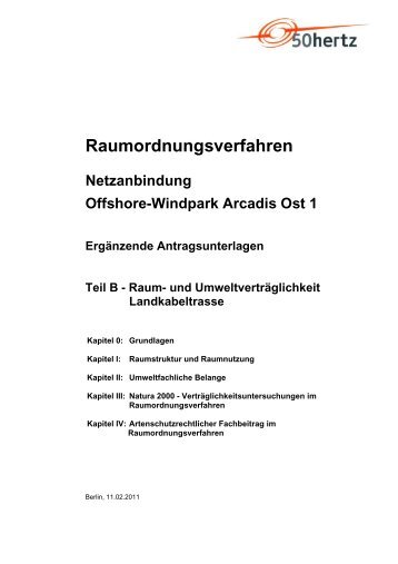 Raumordnungsverfahren Netzanbindung Offshore-Windpark ...