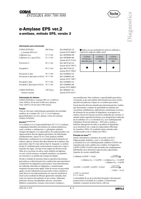 400 700 800 Î±-Amylase EPS ver.2 Î±-amilase, mÃ©todo EPS, versÃ£o 2