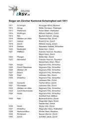 Sieger am ZÃ¼rcher Kantonal-Schwingfest seit 1911